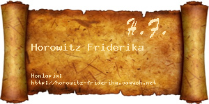 Horowitz Friderika névjegykártya